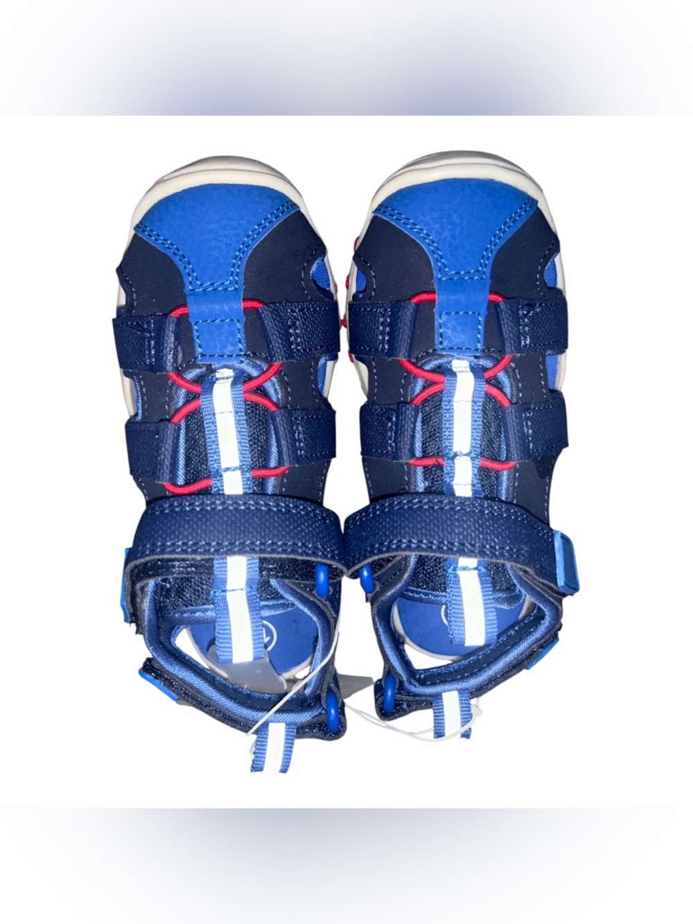 Cat & Jack Navy and Blue Kids' Closed-Toe Sport Sandals with Red Accents